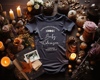 Witchy Pregnancy Announcement Digital, Halloween Baby Announcement