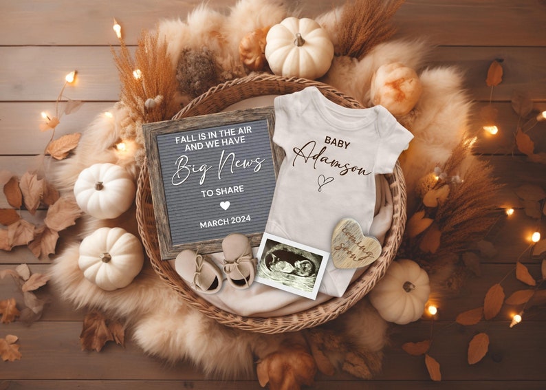 Buy Fall Social Media Pregnancy Announcement, Digital, Fall is in the