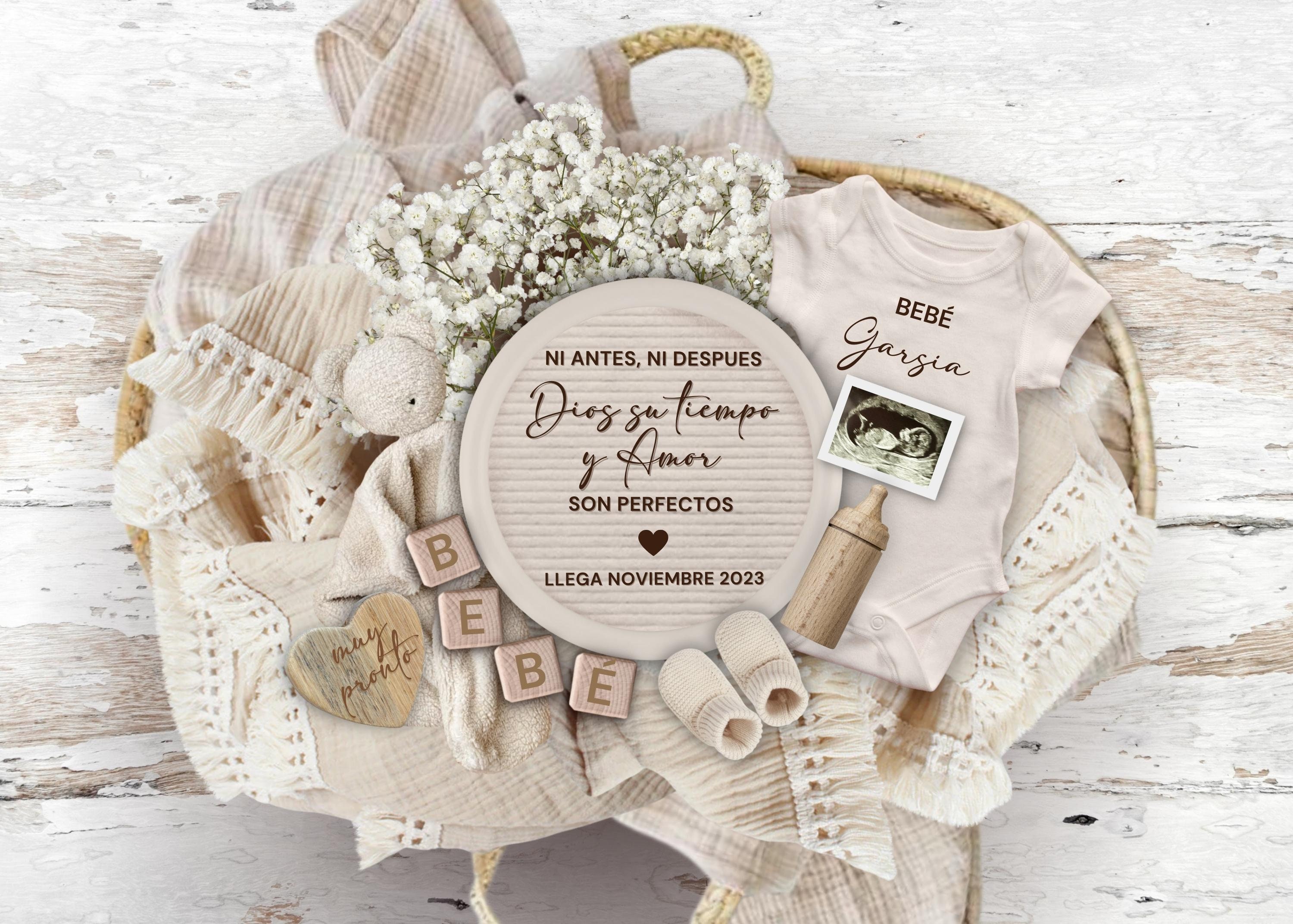 Pregnancy Announcement SPANISH, Baby Reveal Social Media, Anuncio de Embarazo, Ni antes ni despues Todo llega cuando tiene que llegar