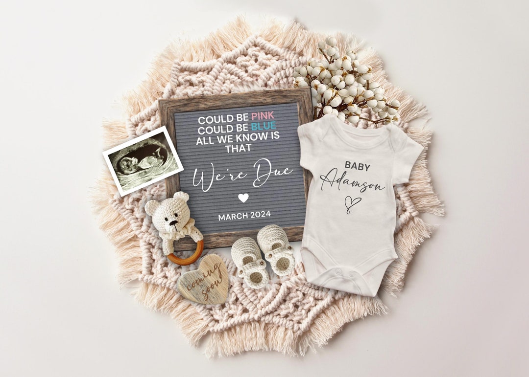Could Be Pink Could Be Blue Baby Announcement, Digital Pregnancy ...