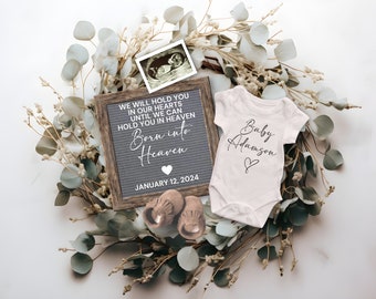 Pregnancy Loss Announcement, Baby Loss Announcement, Miscarriage announcement, Digital Template, We will hold you in Our Hearts