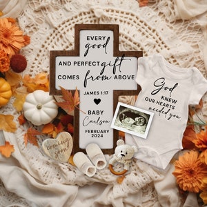 Thanksgiving Boho Fall James 1:17 Schwangerschaftsmitteilung, religiöse Schwangerschaftsankündigungsvorlage, christliche Baby-Enthüllung, Gott kannte