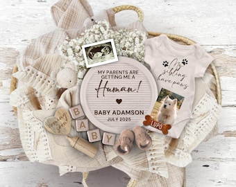 Dog Pregnancy Announcement Digital, Baby Announcement, Pregnancy Reveal, Dog Baby Reveal, Gender Neutral Baby Announcement Template