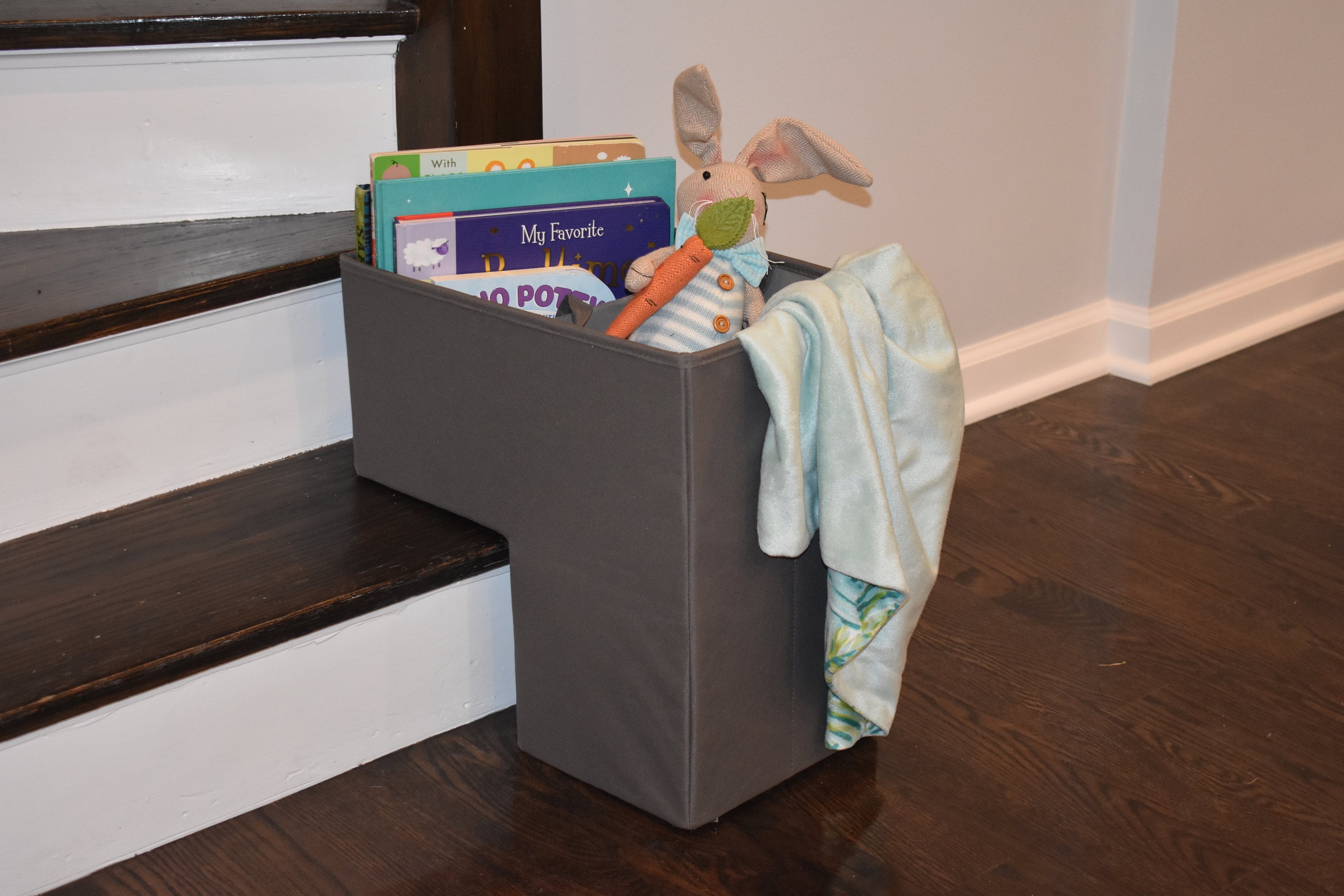 Stair Basket With Handles Felt Staircase Baskets Storage Lshape Tidy