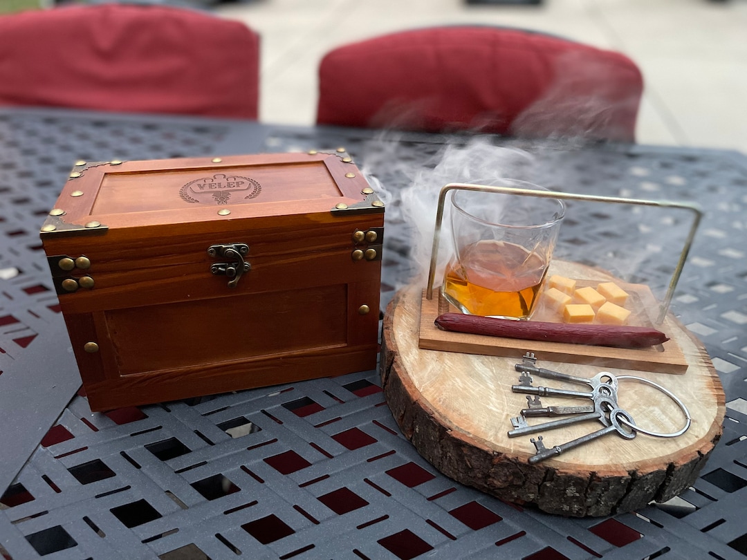 Cocktail Smoker Box Smoking Gun Wood Smoke Infuser Indoor Etsy