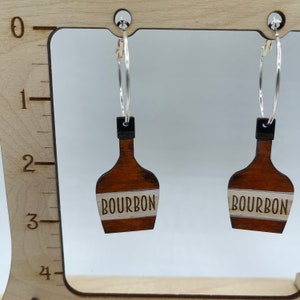 Bourbon Hoop Earrings | Wooden Earrings | Hand Painted Earrings