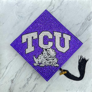 Custom Complex Rhinestone Logo Graduation Cap Topper - College, High ...