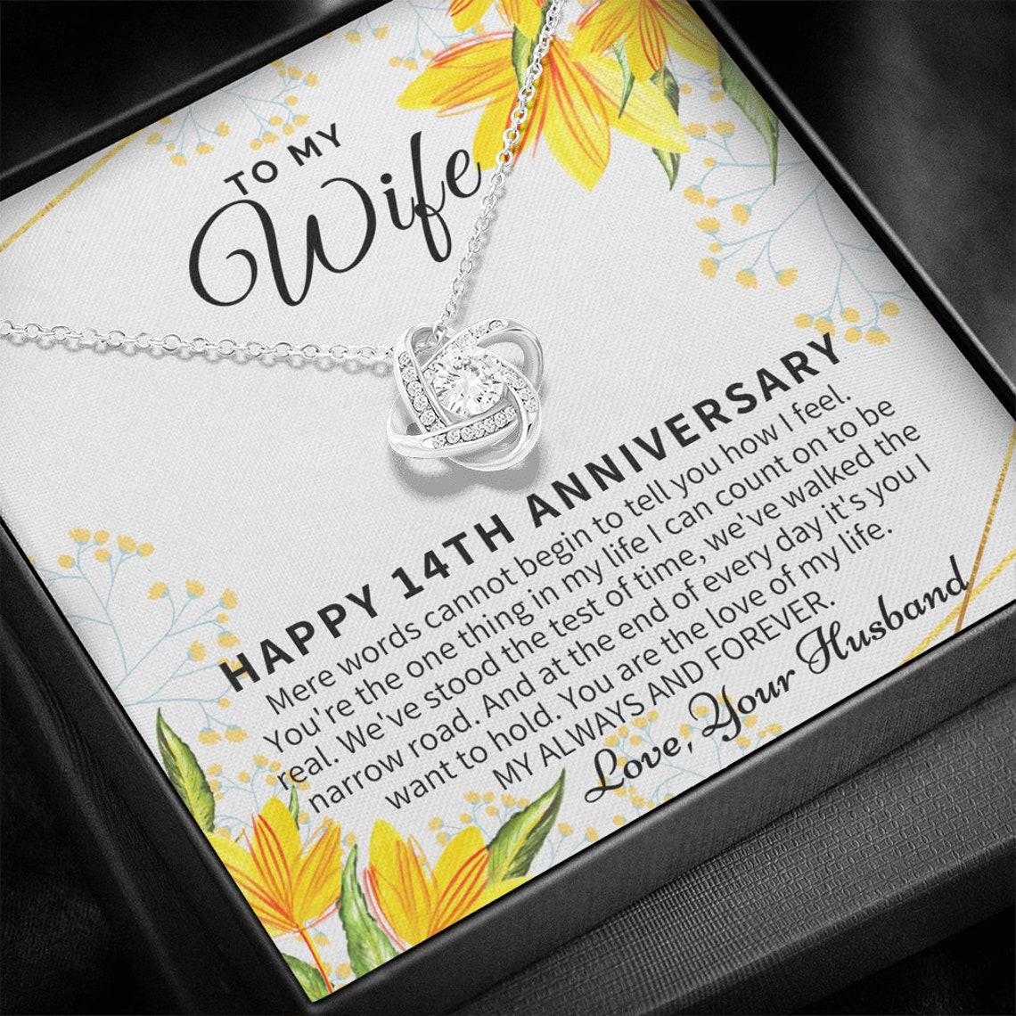 14 Year Wedding Anniversary Gift For Wife 14th Anniversary Etsy