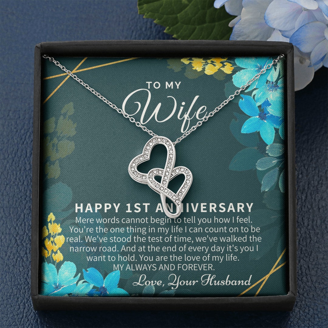 Silver Necklace 1st Year Anniversary Gift For Wife 1st Wedding