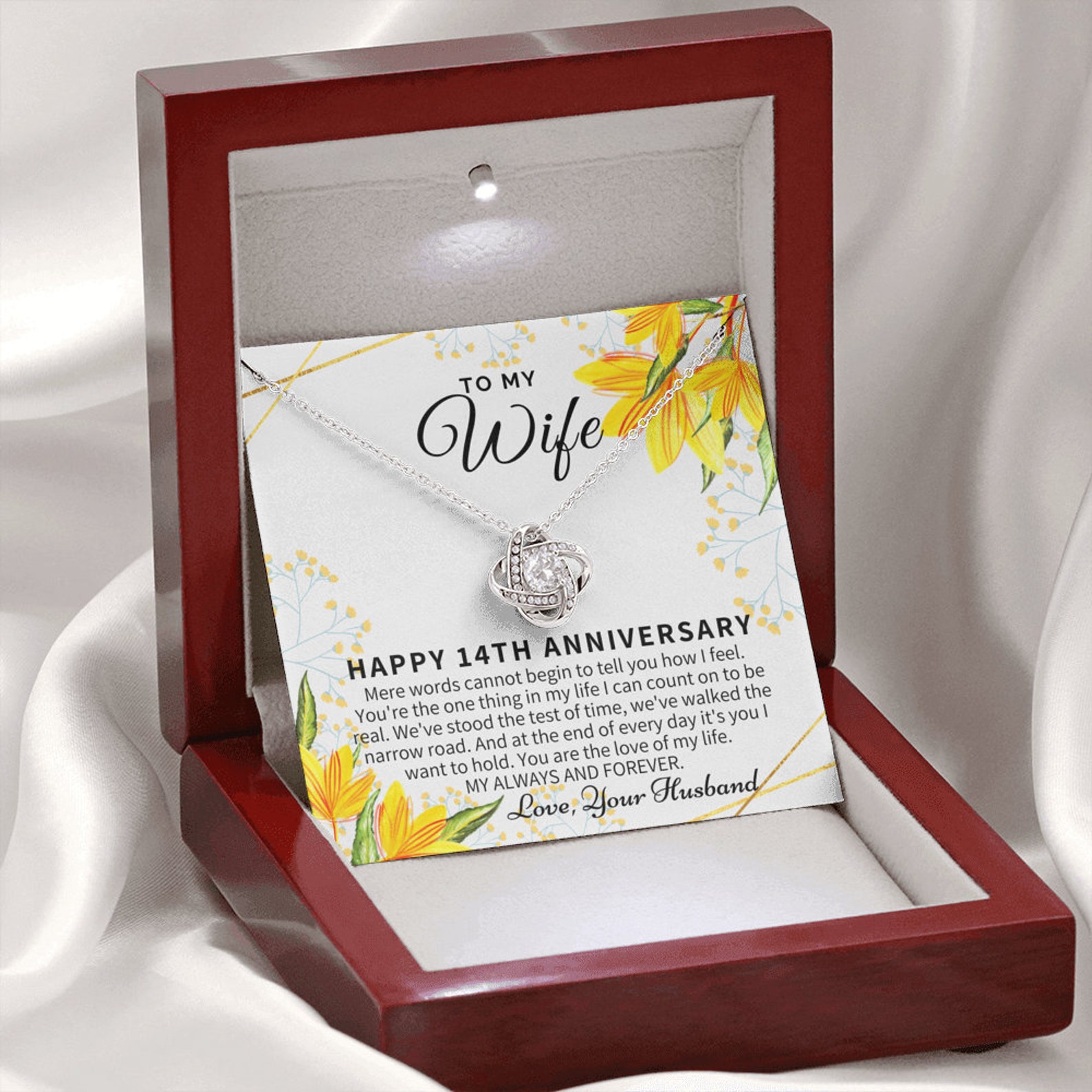 14 Year Wedding Anniversary Gift for Wife 14th Anniversary Etsy