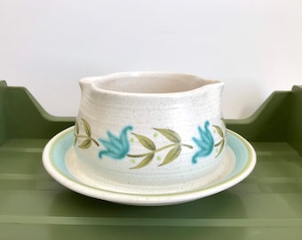 Franciscan Earthenware Tulip Time Dinnerware Set of 18 ~ Turquoise Dinnerware ~ Retro Flower
