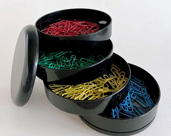 Vintage InterDesign Swivel Organizer, 1980s Black Plastic Caddy