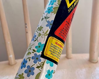 Vintage NOS Floral Shelf Liner: Con-Tact Brand, Self Adhesive Roll, Small Blue Flowers