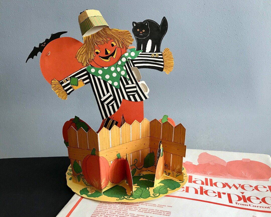 Vintage Halloween Centerpiece Die Cut Scarecrow 1970s - Etsy