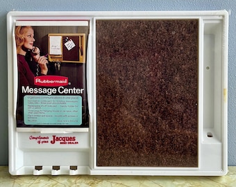 Organiseur vintage NOS Rubbermaid pour centre de messages, porte-clés des années 1970, publicité Jacques Seed