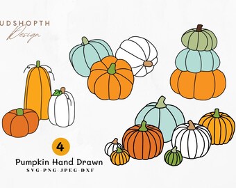 Pumpkin Svg, Halloween SVG, Autumn Svg, Hello Fall Svg, Thanksgiving Svg, Happy Fall Svg, Cut file for cricut, silhouette, svg, png, dxf