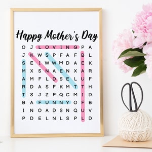 Mother's Day Word Search Sign SVG,Happy Mother's Day SVG,Mother's Day Gift Idea,Cut File Instant Download For Cricut.