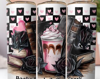 Romantasy Books 20oz Tumbler Wrap PNG, Dark Romance Tumbler, Buchzitate, Buchliebhaber Tumbler, Kaffee Bookish Tumbler Wrap Sofortiger Download