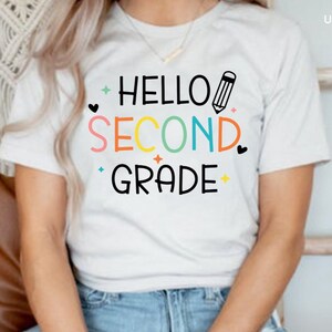 Hello Second Grade Svg,Hello Back To School Svg,First day of School Svg,School Svg,Teacher Svg,Svg File for Shirt,Png Sublimation,Silhouette
