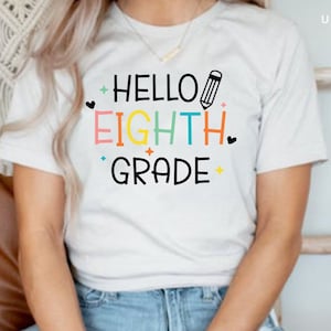 Hello Eighth Grade Svg,Hello Back To School Svg,Erster Schultag Svg,School Svg,Lehrer Svg,Svg für Shirt,Png Sublimation,Silhouette Svg