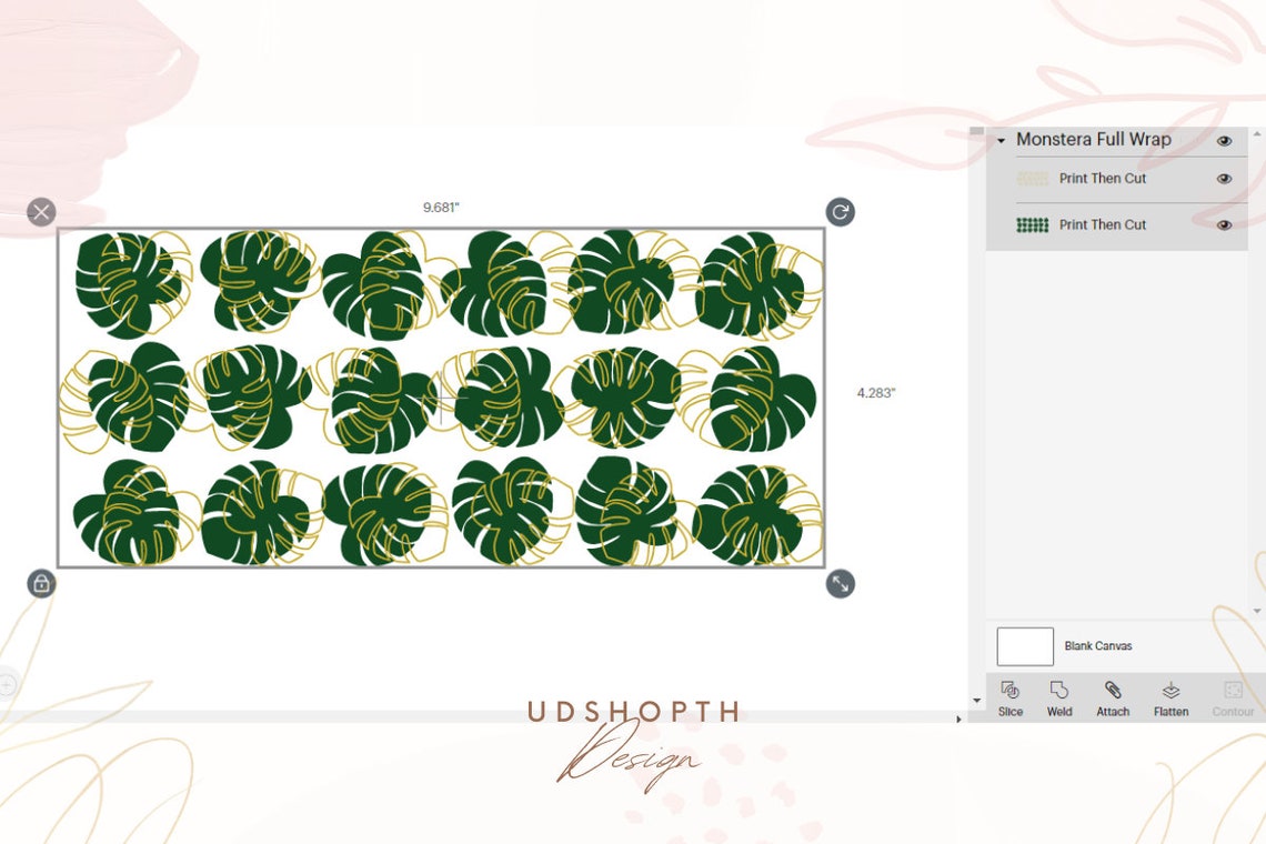 Monstera Leaves Libbey Glass Can Wrap SVG File Cup Wrap for Libbey 16oz ...