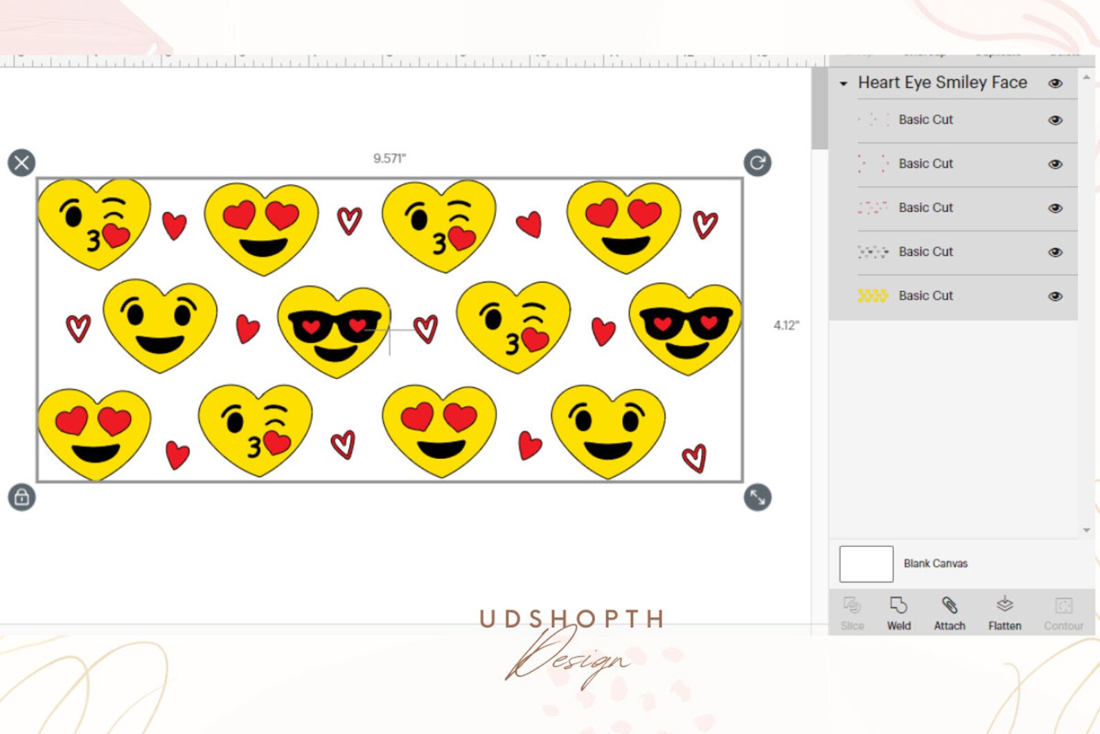 Heart Eye Smiley Face SVG Valentine Emoji Smiley Face SVG Etsy UK