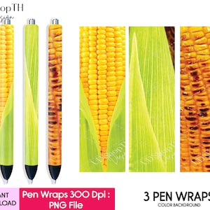 Corn Pen Wraps, Sweet Corn Pen Wrap, Vegetable Pen Wrap, Glitter Pen Patterns png, Joy Glitter Pen, Digital Download