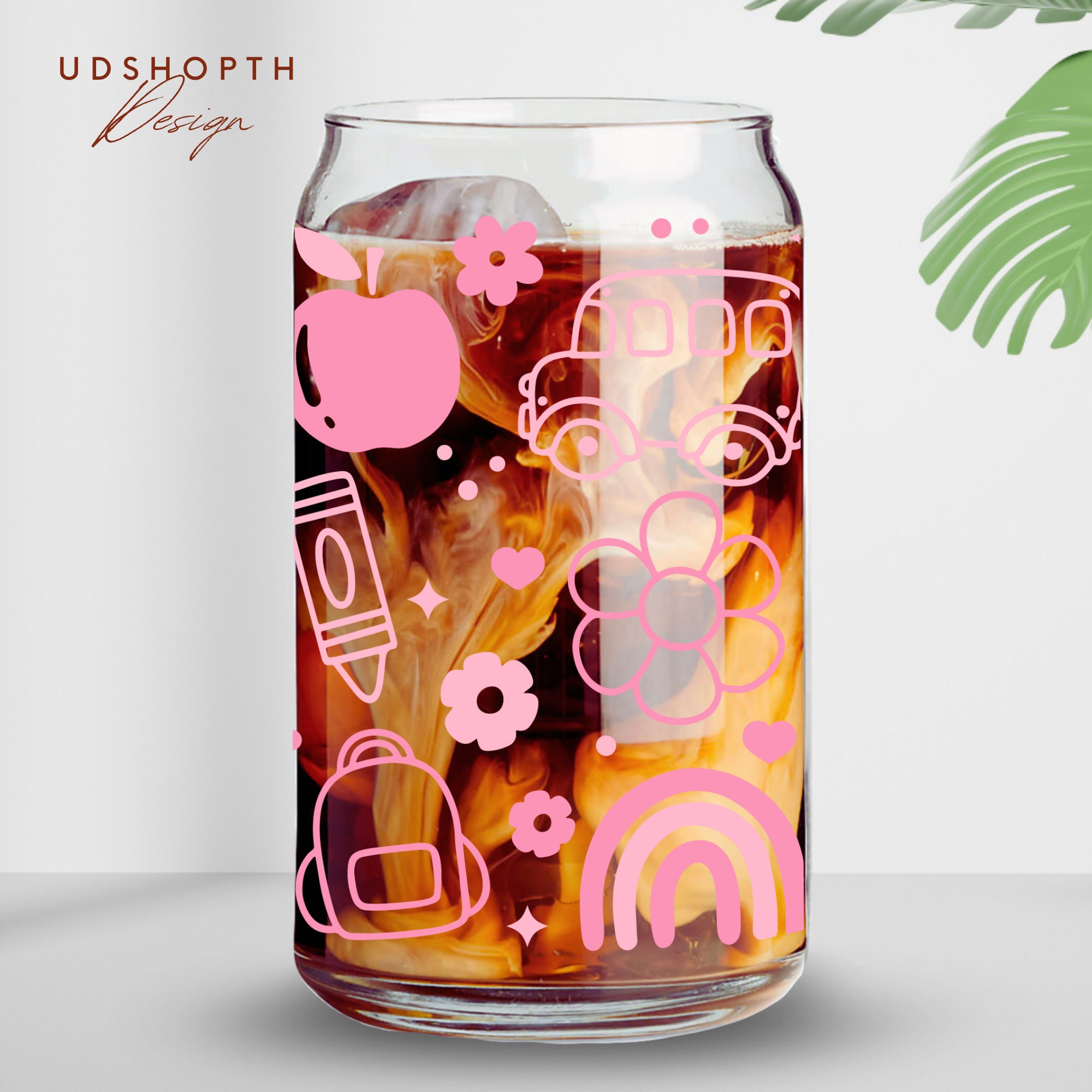 Back to School Svg, 16oz Libbey Glass Can Svg, Pencil Apple Svg ...