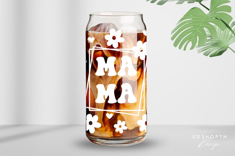Mama Flower Svg, 20oz Libbey Can Glass Wrap Svg, Mom Life Svg, Mother's ...
