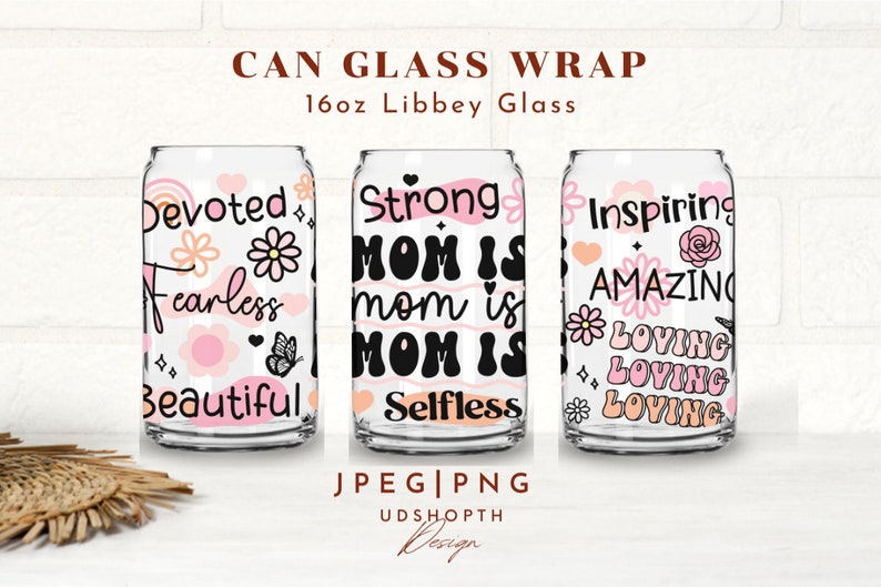 Mother Png Mom Png 16oz Libbey Glass Can Png Mother's - Etsy