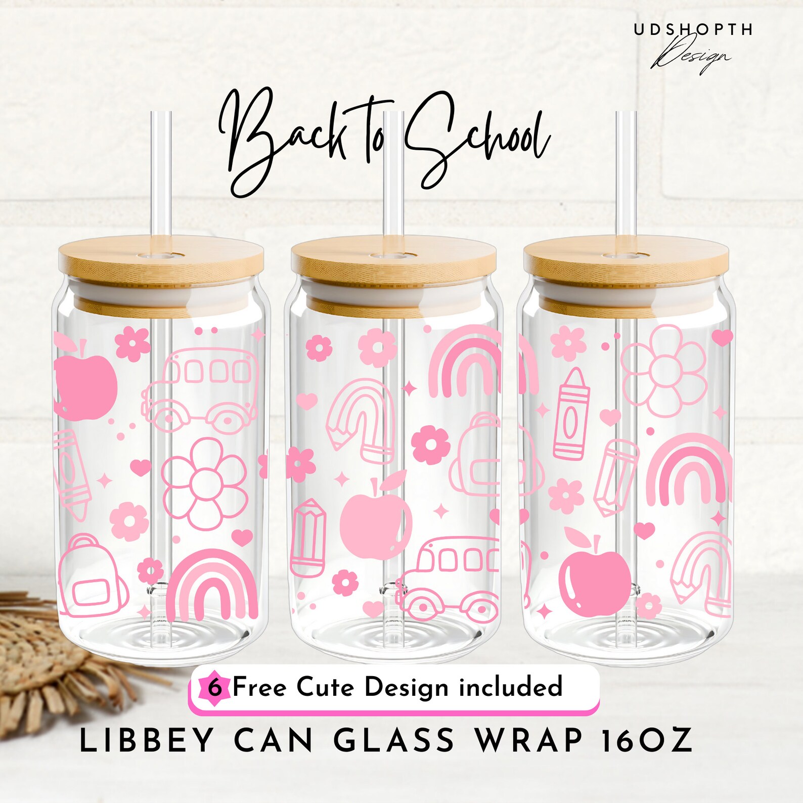 Back to School Svg, 16oz Libbey Glass Can Svg, Pencil Apple Svg ...