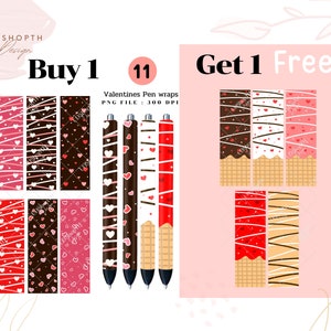 Valentines Pen Wraps, Pen Wrap PNG, Valentines Day Bundle Glitter WaterSlide, Joy Glitter Pen, Epoxy Pen Wrap Digital Download