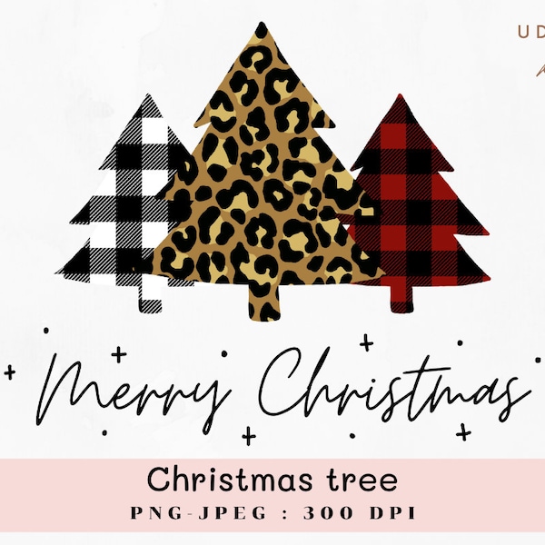 Buffalo Plaid Cheetah Tree Png, Buffalo plaid png, Merry Christmas Png, Christmas Tree Png, Xmas Tree Png, png files designs download