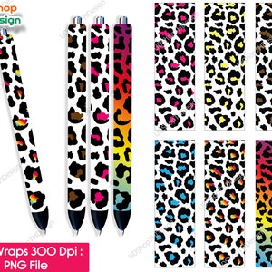 Pen Wraps,Pen skins,Leopard print,Leopard Waterslide Wrap,Glitter Pen Patterns png ,joy glitter pen, Digital Download