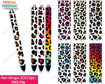 Pen Wraps,Pen skins,Leopard print,Leopard Waterslide Wrap,Glitter Pen Patterns png ,joy glitter pen, Digital Download