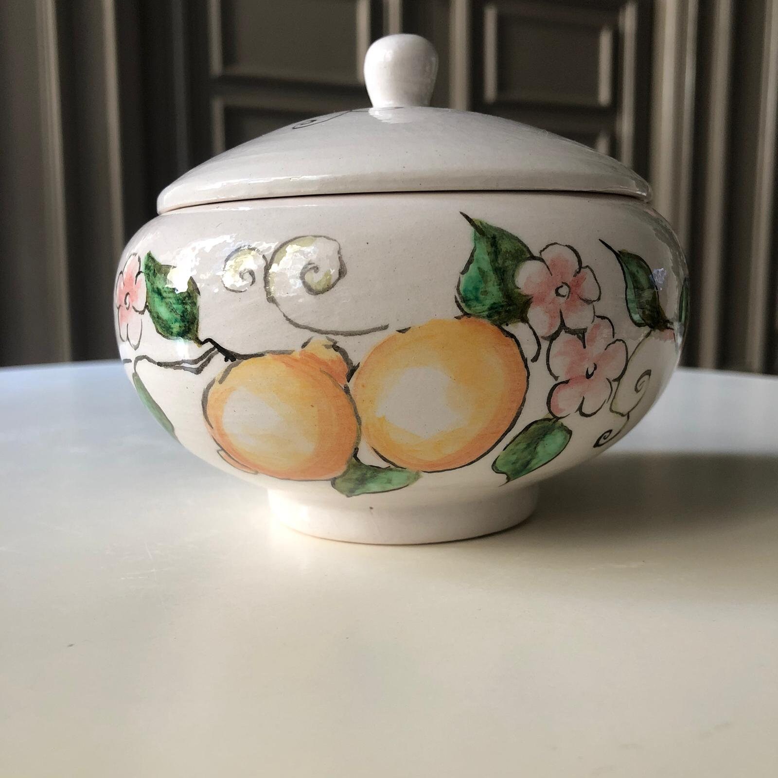 Ceramic Hand Made Sugar Bowl_ Lemons Etsy