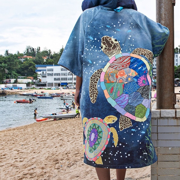 Sea Turtle unisex cloak towel (microfiber)
