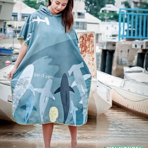 Shark Towel Poncho Etsy