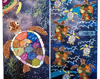 Sea turtle headwear scarf