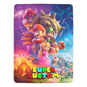 パーソナライズされたスーパーマリオブランケット - お子様へのプレゼントに最適!