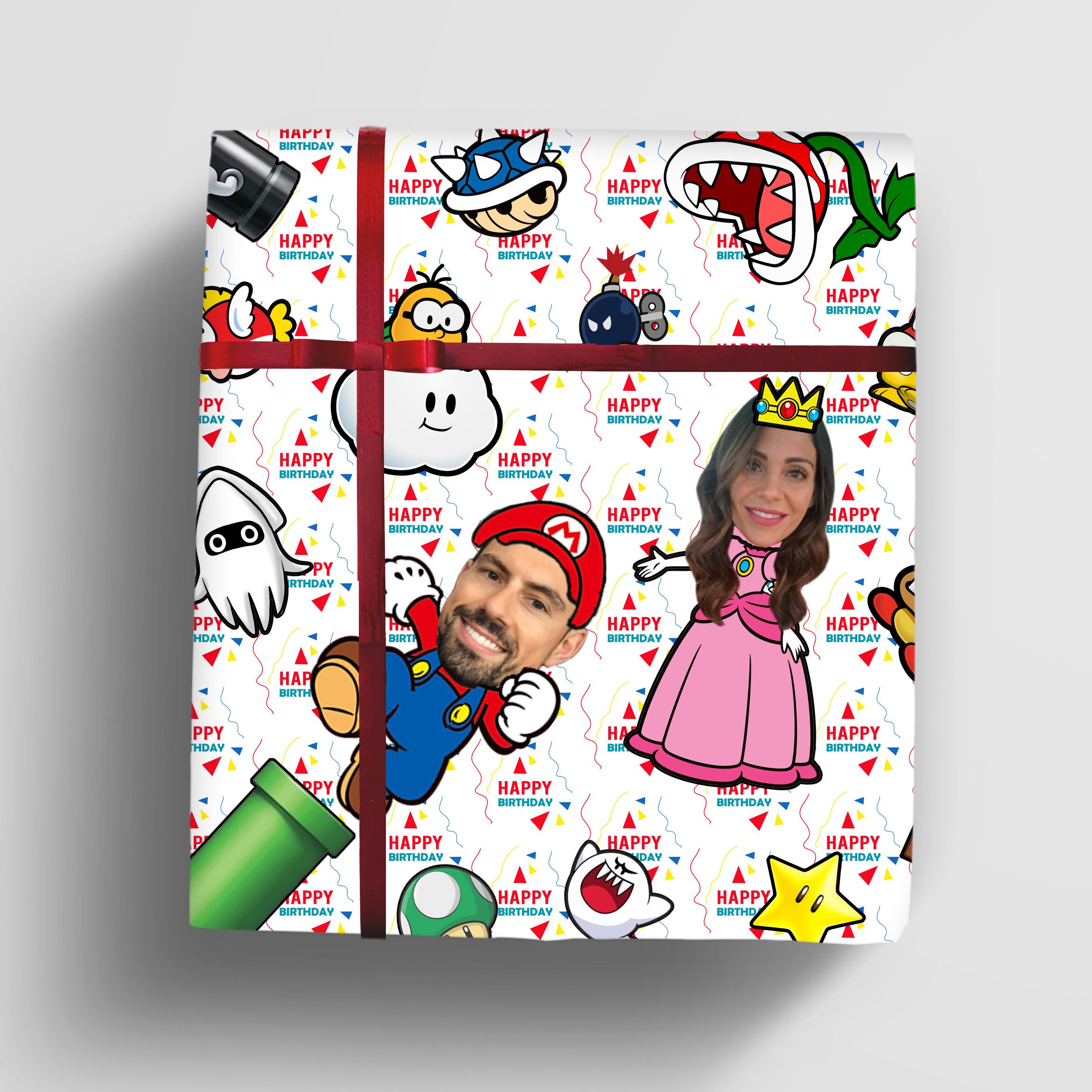 Super Mario Birthday Personalized Wrapping Paper 14 Photos / Etsy