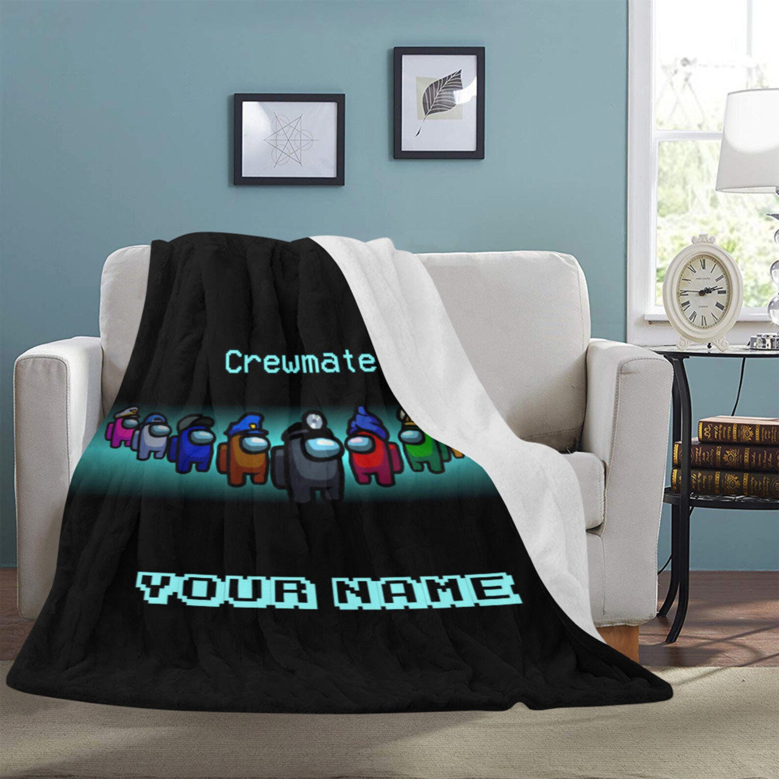 Among Us Blanket Fleece Throw/Bedding Custom Name Blanket Etsy