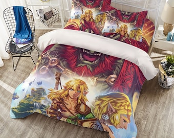 Zelda BOTW beddengoedset, drie- of vierdelige dekbedovertrekset