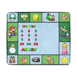 Super Mario Meilenstein-Decke mit Namen personalisiert