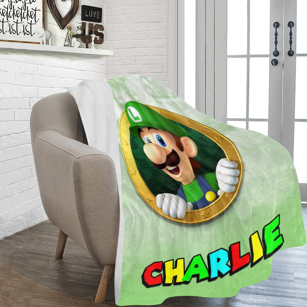 Luigi Gift Blanket Super Mario Gift Blanket Etsy