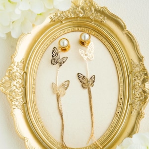 Butterfly Ear Plugs, 18k gold plated  Ear Plugs ,Surgical Steel Gauges,Ear Weights,ear gauges,wedding ear plug,bridal earrings