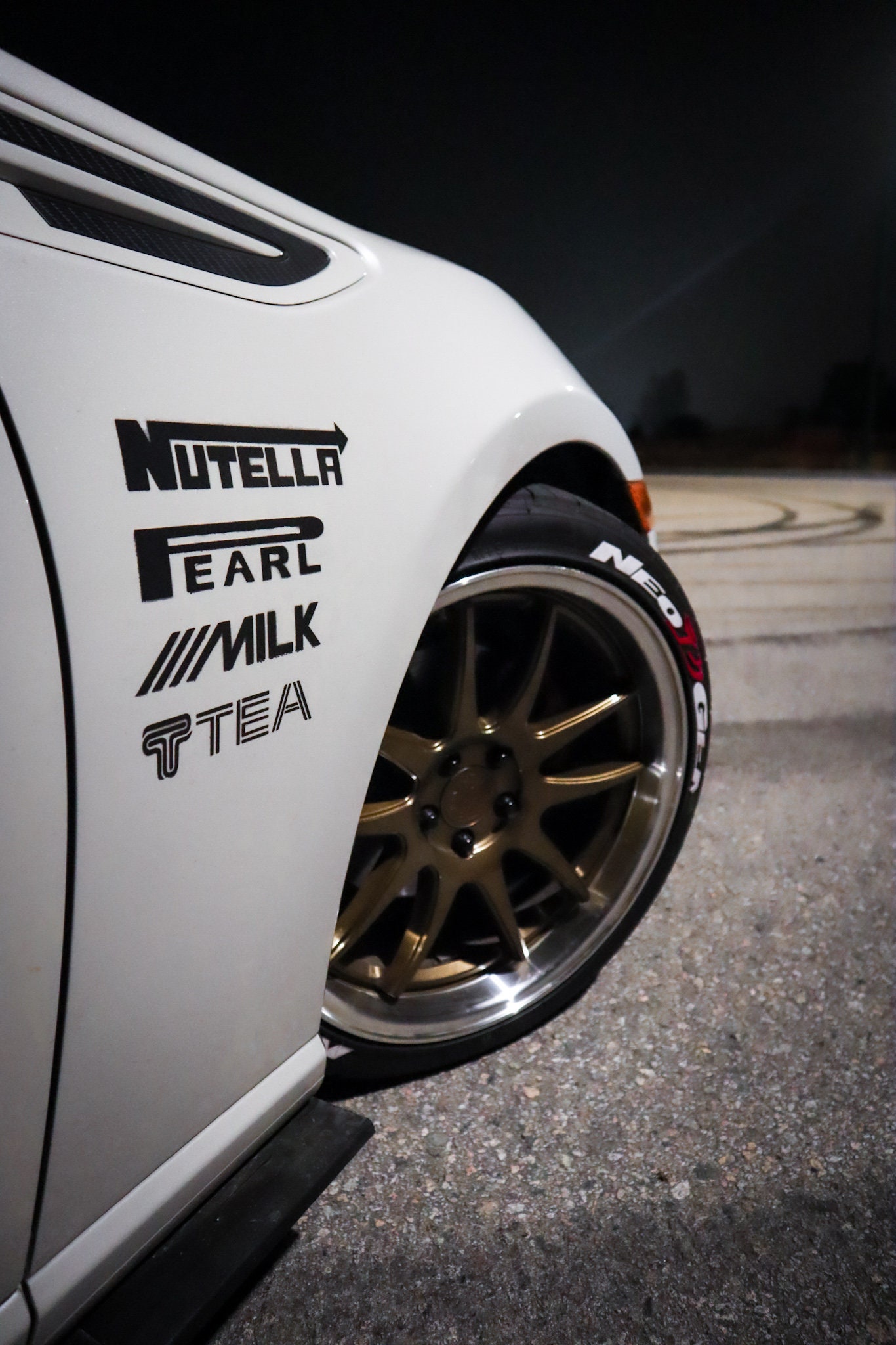 Funny Car Sponsor Decals Sticker Permanent Vinyl Nutella Pearl Milk Tea