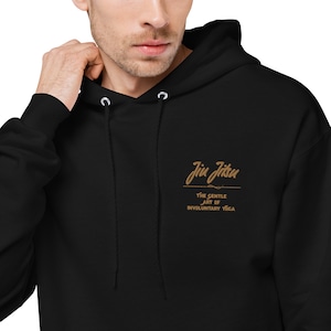 Jiu Jitsu hoodie | BJJ the gentle art of involuntary yoga | Embroidery - Hanes