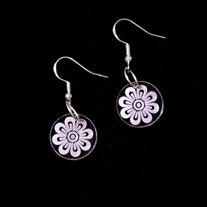 Pearl White Earrings // Laser Cut Acrylic Earrings