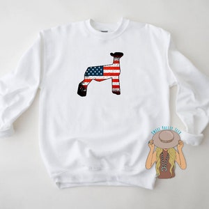 American Flag Lamb Crewneck Sweatshirt